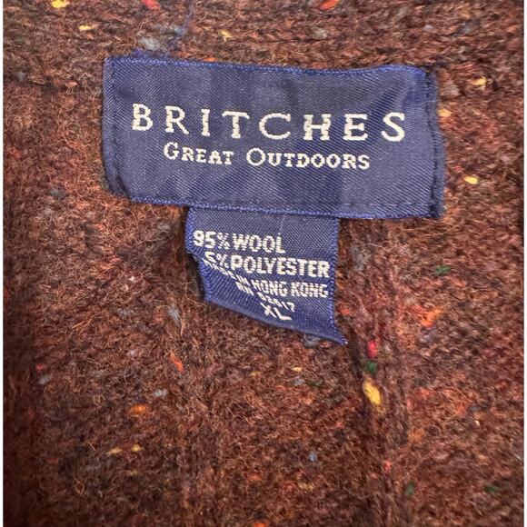 Vtg Britches Great Outdoors Wool Blend Cardigan Sweater Wine Red Size XL Women - Picture 2 of 4